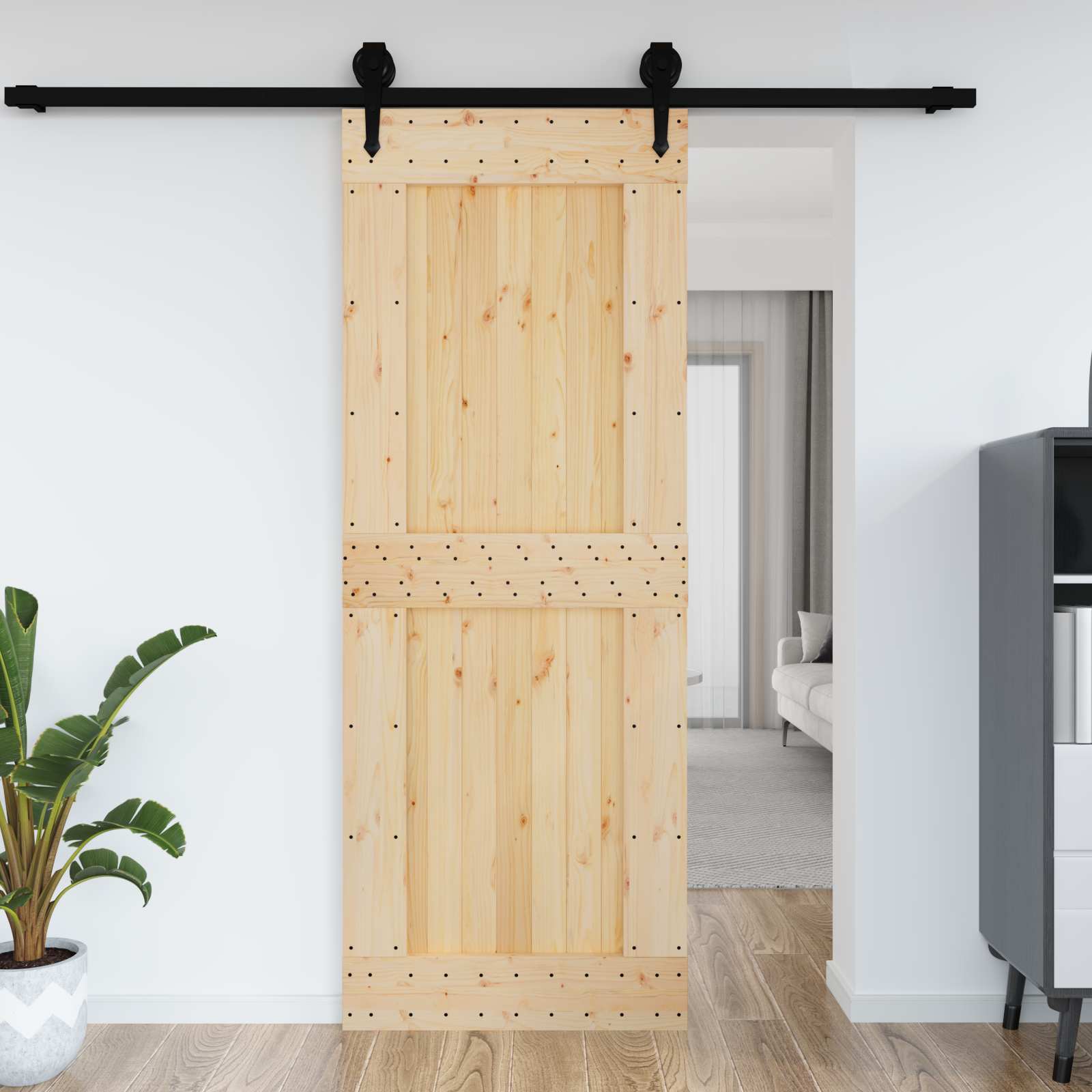 Ovi Narvik Luonnollinen 85 X 210 Cm Massiivinen Mänty