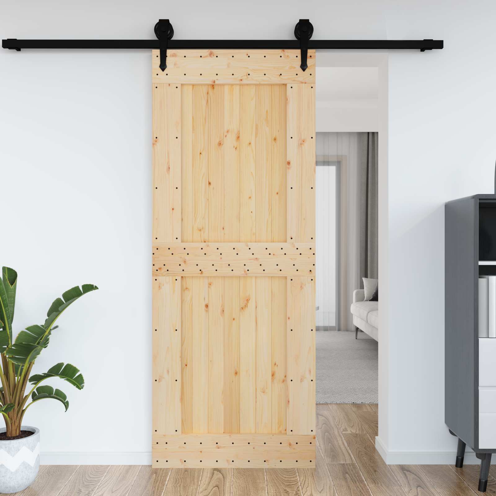 Ovi Narvik Luonnollinen 90 X 210 Cm Massiivinen Mänty