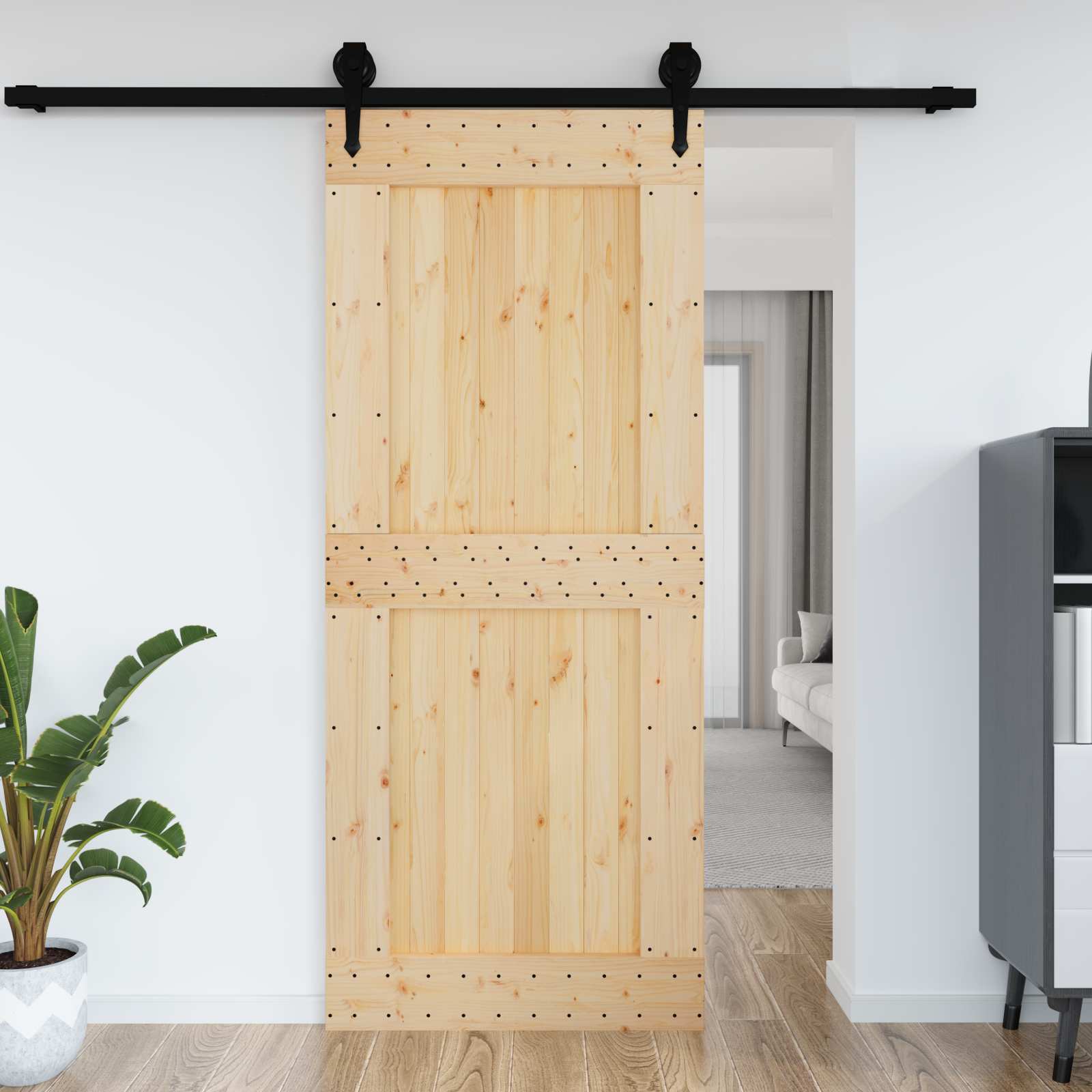 Ovi Narvik Luonnollinen 95 X 210 Cm Massiivinen Mänty