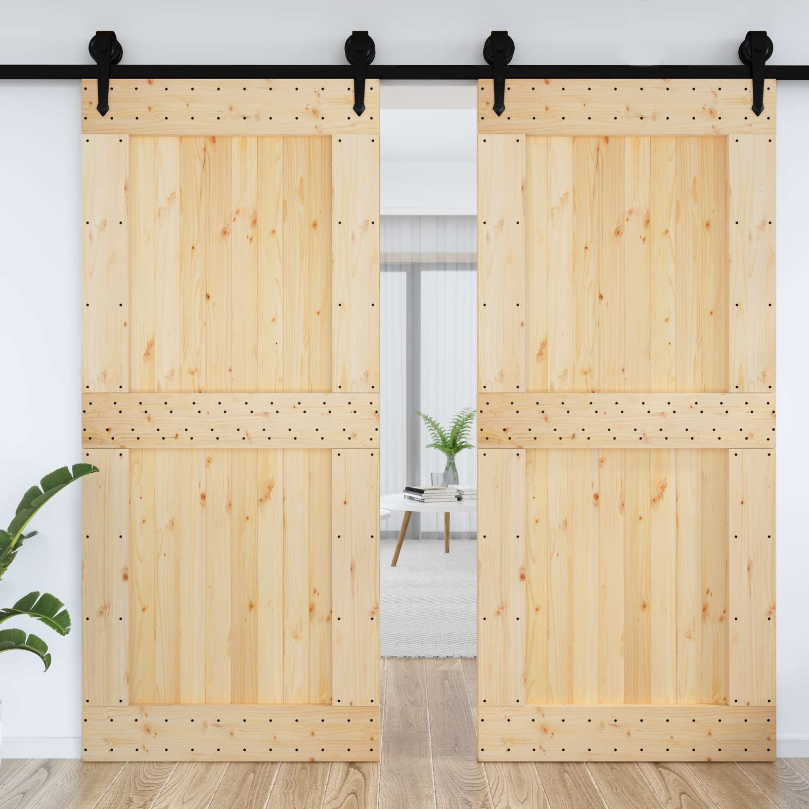 Ovi Narvik Luonnollinen 100 X 210 Cm Massiivinen Mänty