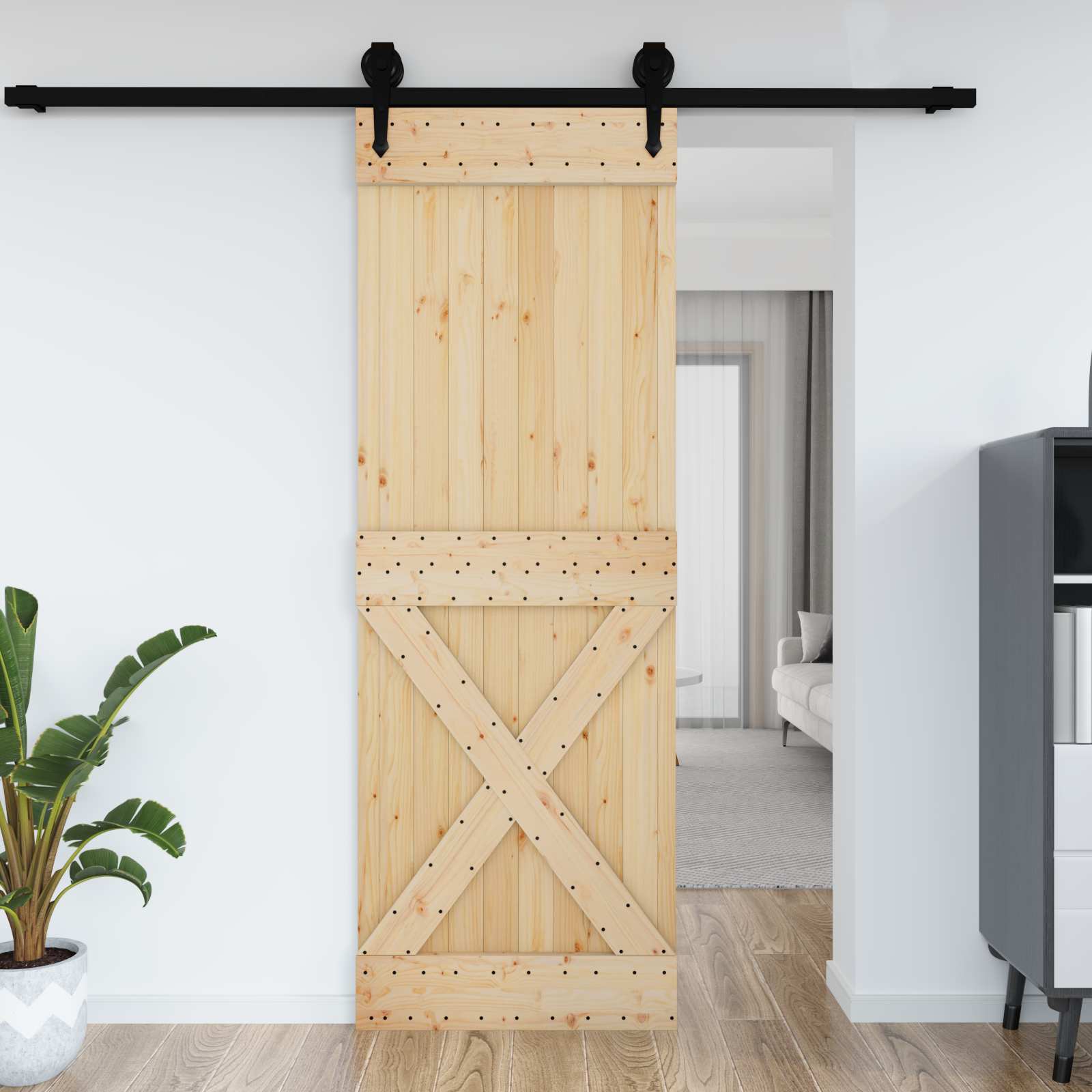 Ovi Narvik Luonnollinen 80 X 210 Cm Massiivinen Mänty