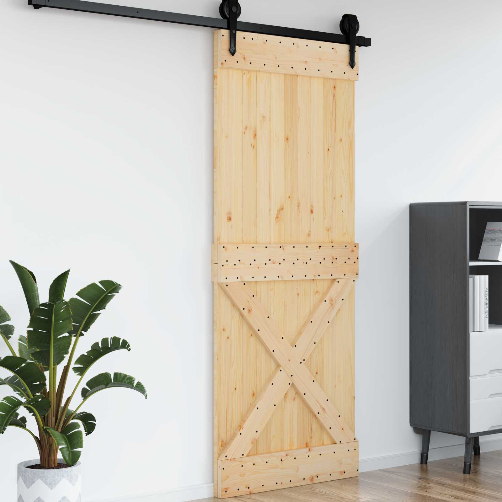 Ovi Narvik Luonnollinen 90 X 210 Cm Massiivinen Mänty