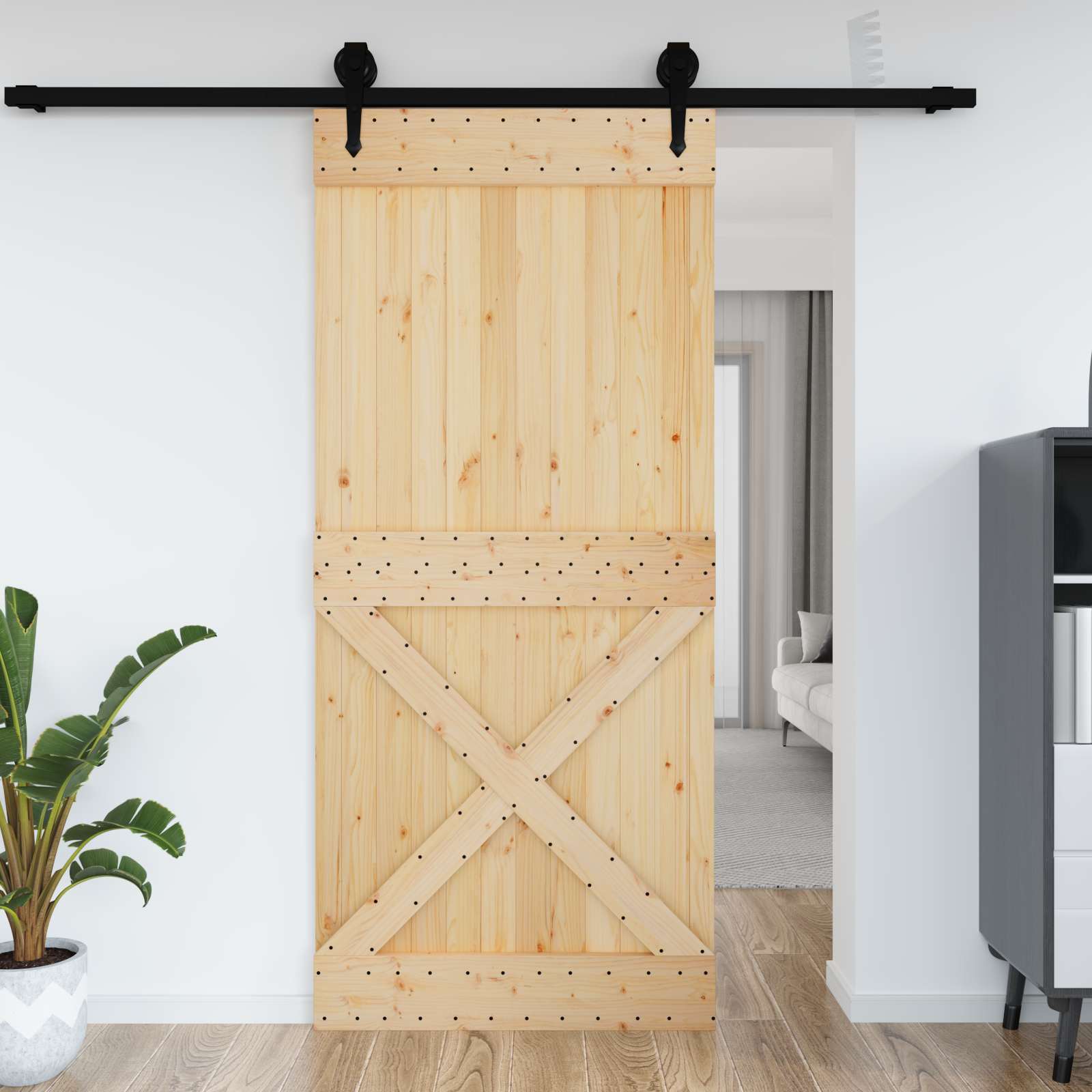 Ovi Narvik Luonnollinen 100 X 210 Cm Massiivinen Mänty
