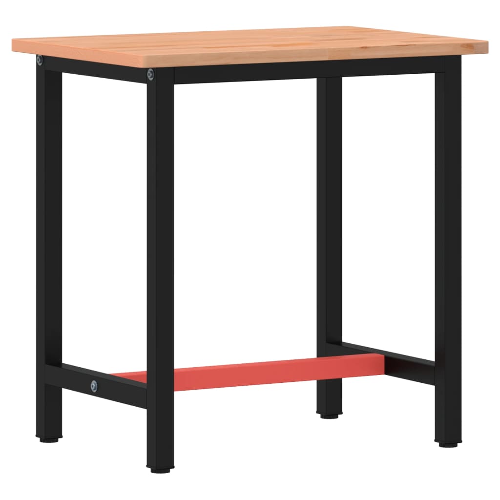 Työpenkki 80X55X81,5 Cm Täysi Pyökki Ja Metalli