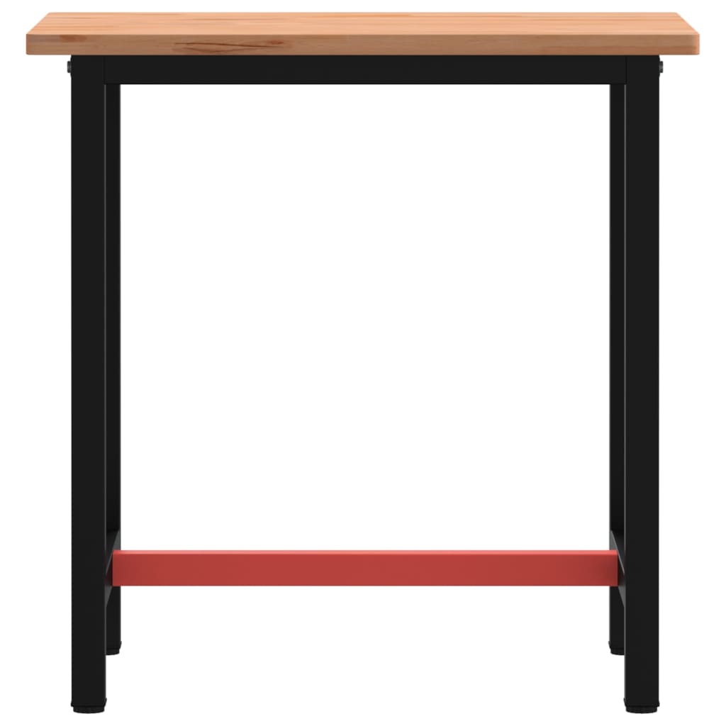 Työpenkki 80X55X81,5 Cm Täysi Pyökki Ja Metalli