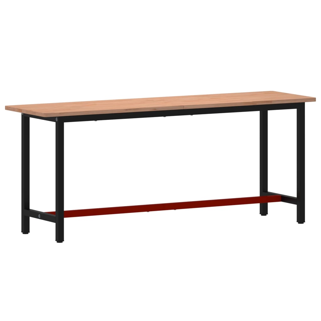 Työpenkki 200X55X81,5 Cm Täysi Pyökki Ja Metalli
