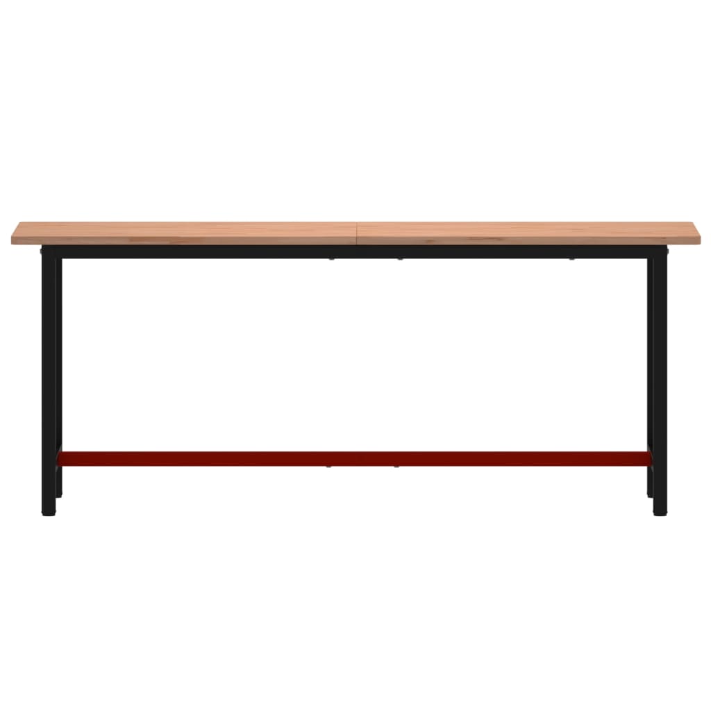 Työpenkki 200X55X81,5 Cm Täysi Pyökki Ja Metalli