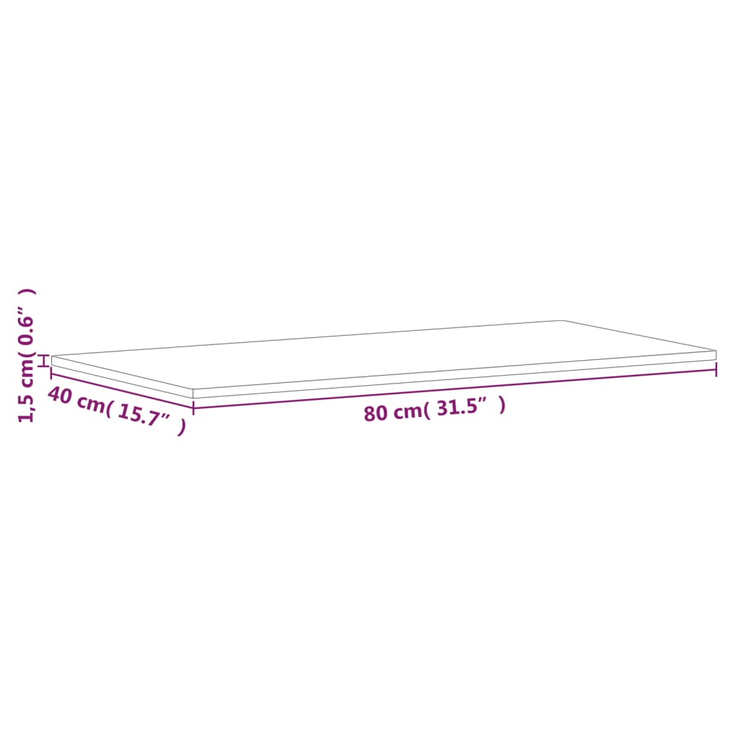 Kylpyhuoneen Työtaso 80X40X1,5 Cm Täysi Pyökki