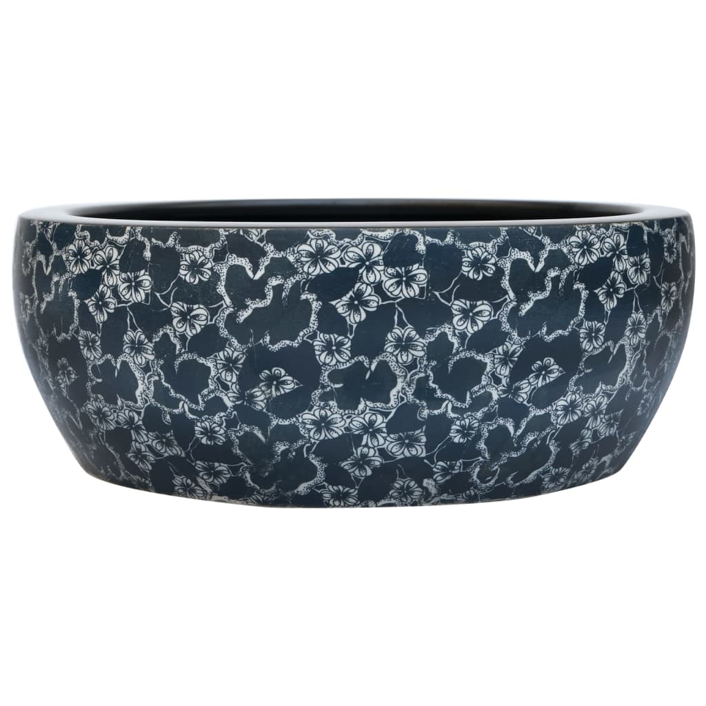 Pesuallas Työtasolle Musta Ja Sininen Pyöreä Φ41X14Cm