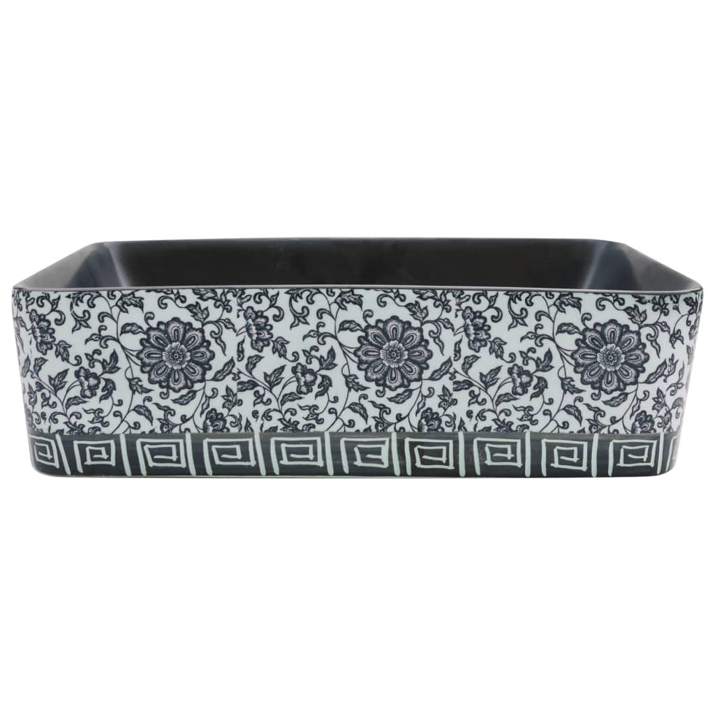 Pesuallas Tasolle Musta Suorakaide 46X35,5X13 Cm Keraaminen