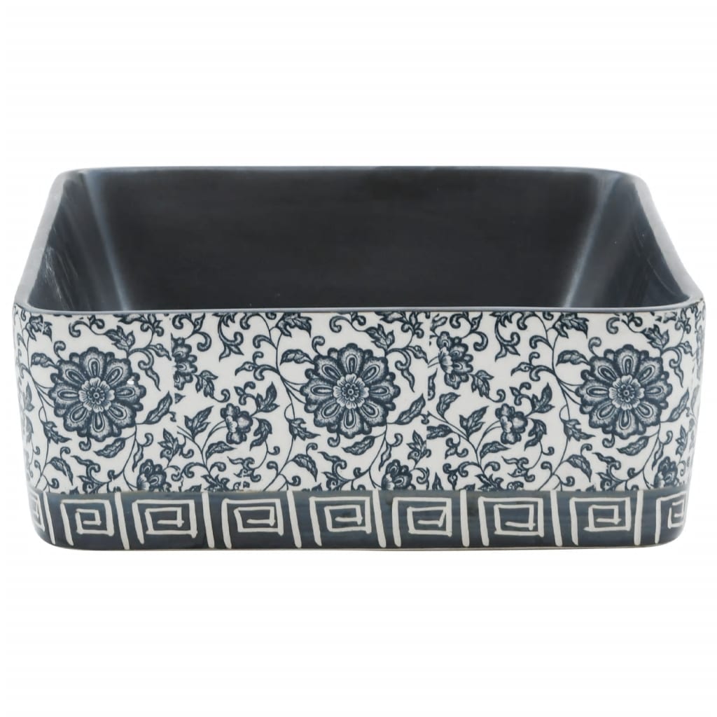 Pesuallas Tasolle Musta Suorakaide 46X35,5X13 Cm Keraaminen