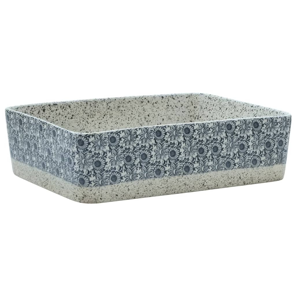 Pesuallas Tasolle Harmaa Suorakaide 46X35,5X13 Cm Keraaminen