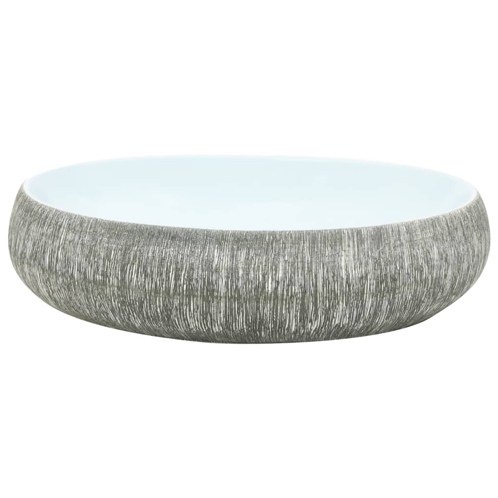 Pesuallas Työtasolle Harmaa/Sin. Ovaali 59X40X15 Cm Keraaminen