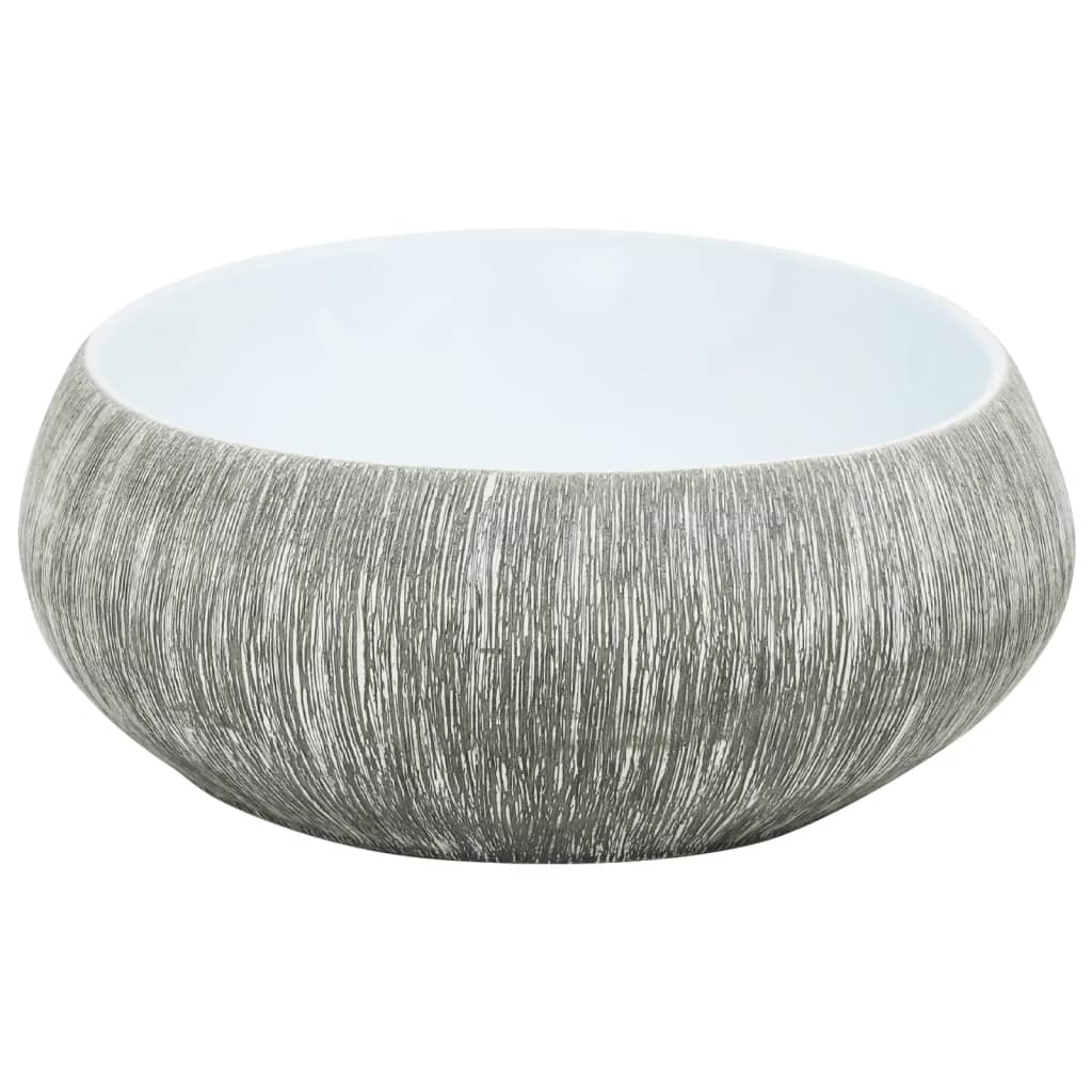 Pesuallas Työtasolle Harmaa/Sin. Ovaali 59X40X15 Cm Keraaminen