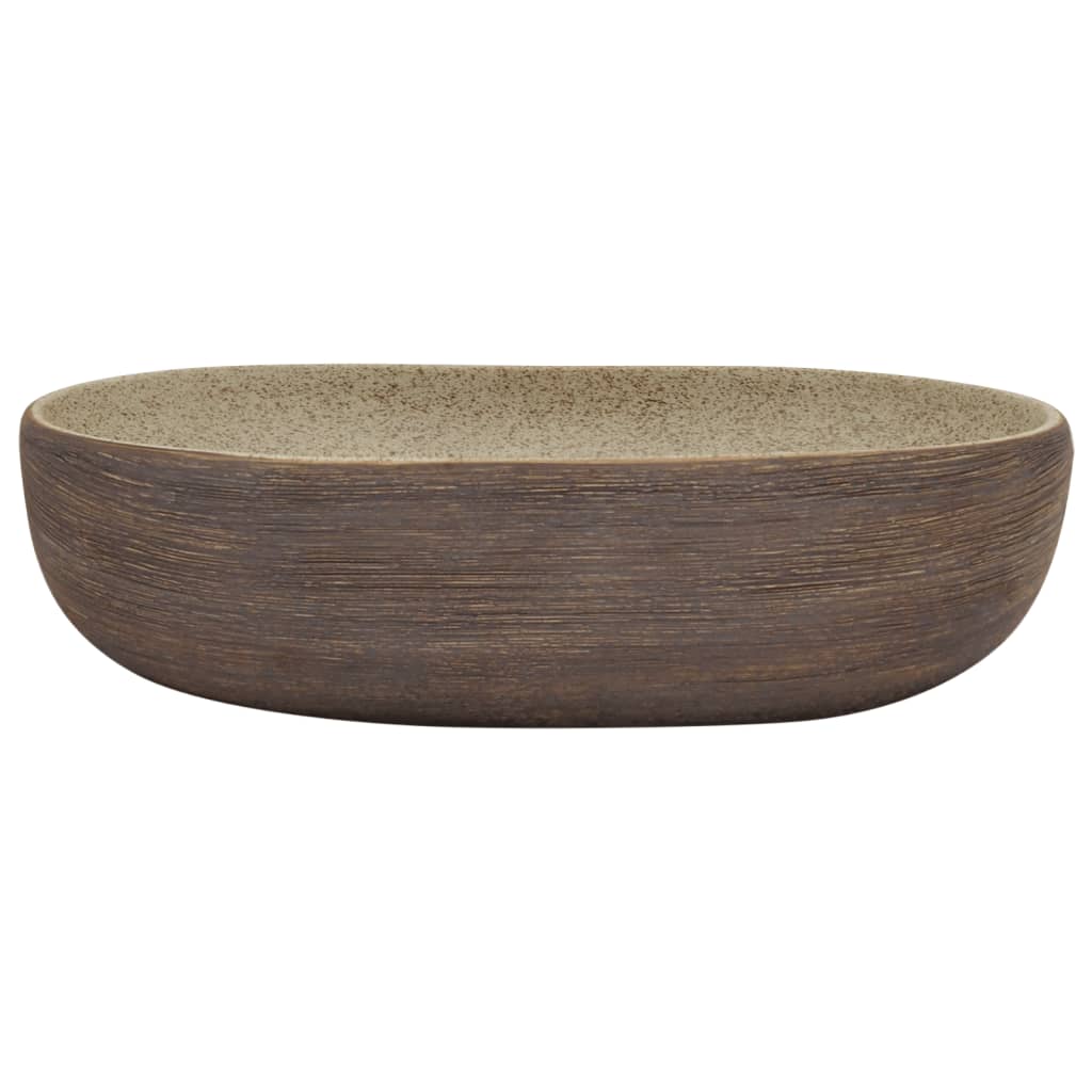 Pesuallas Työtasolle Hiekka/Rusk. Ovaali 59X40X14 Cm Keraaminen