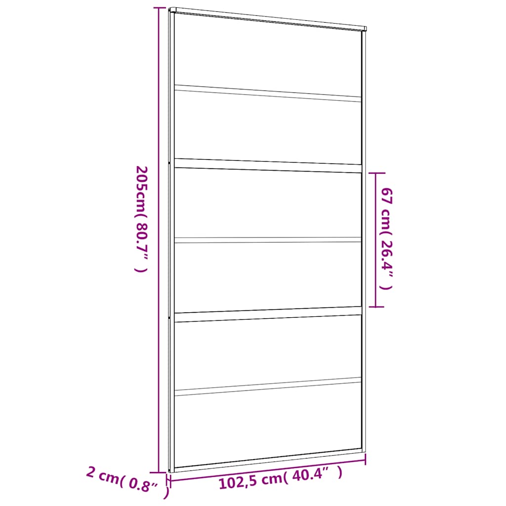Liukuovi Kulta 102,5X205 Cm Kirkas Esg-Lasi Ja Alumiini
