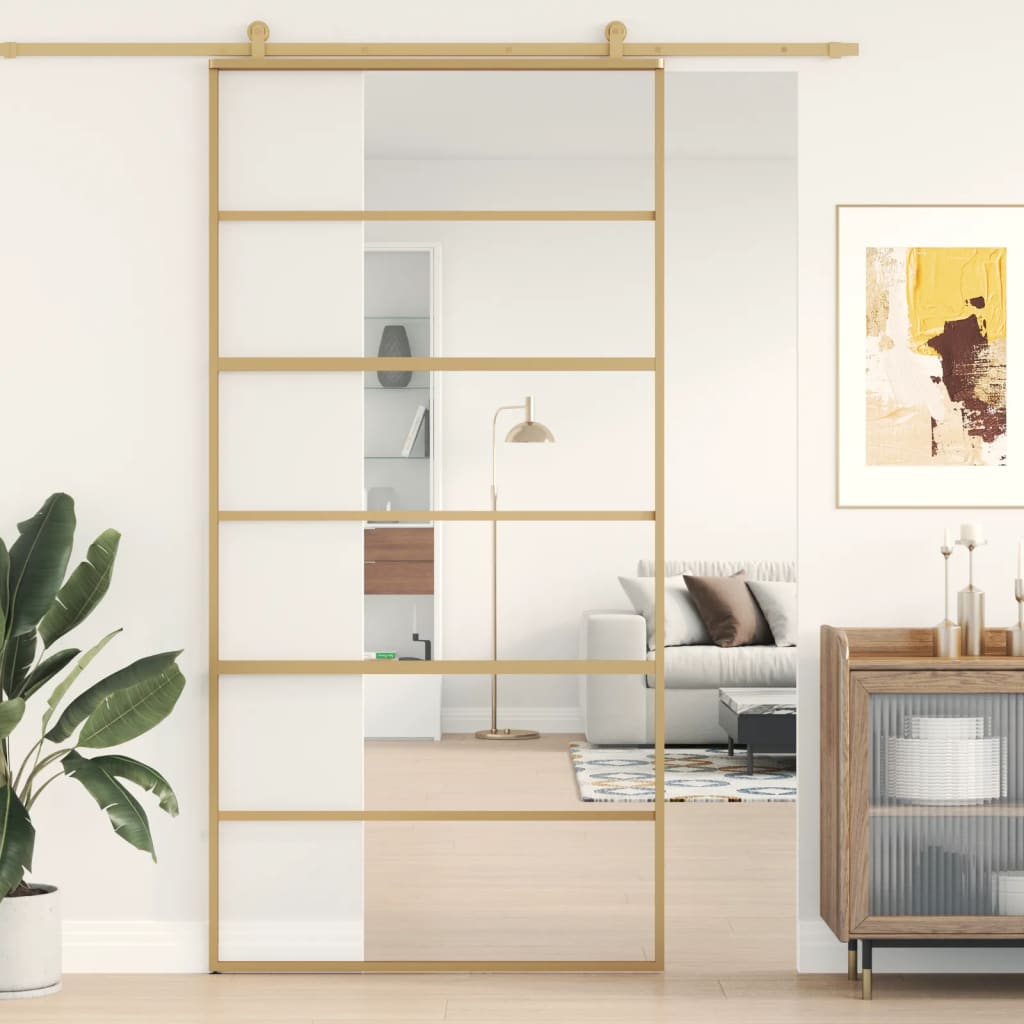Liukuovi Kulta 102,5X205 Cm Kirkas Esg-Lasi Ja Alumiini