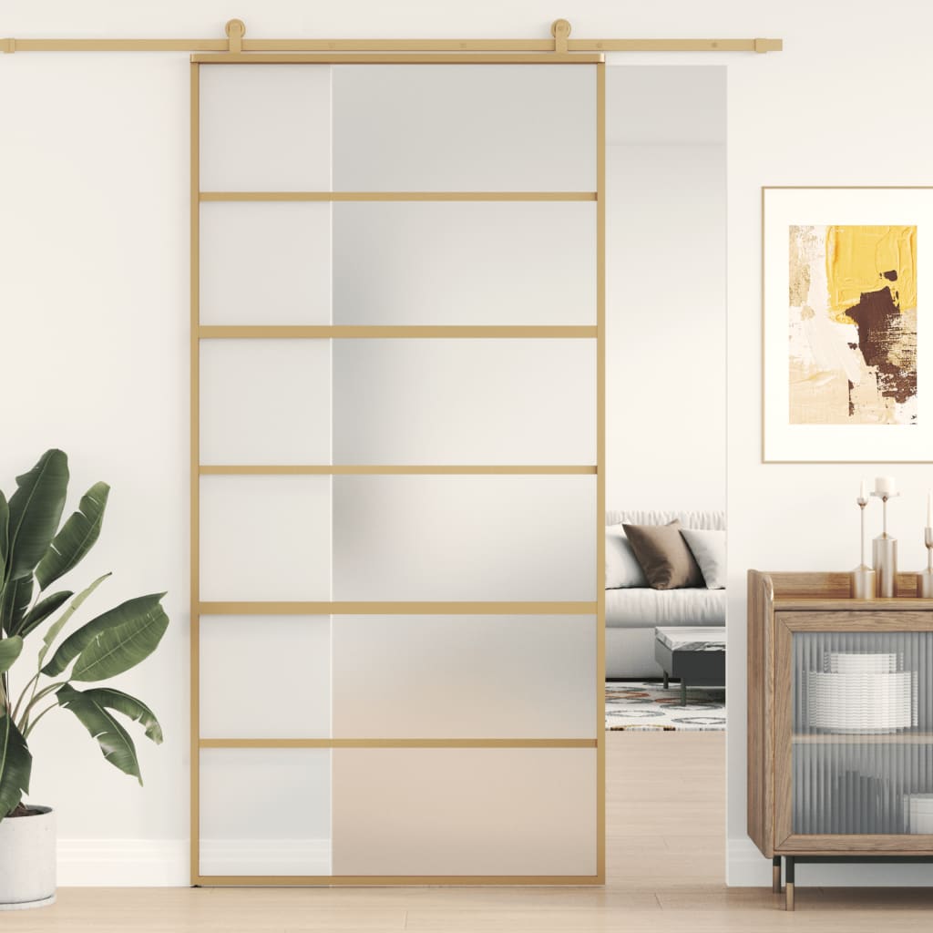 Liukuovi Kulta 102,5X205 Cm Himmeä Esg-Lasi Ja Alumiini