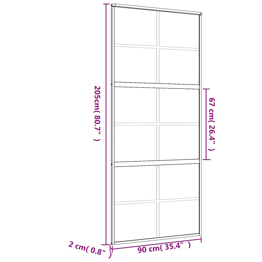 Liukuovi Kulta 90X205 Cm Himmeä Esg-Lasi Ja Alumiini