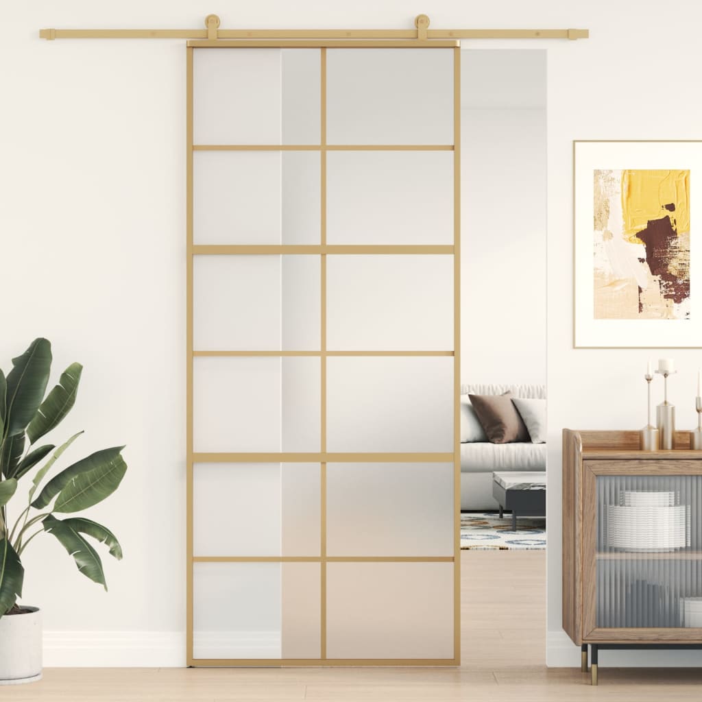 Liukuovi Kulta 90X205 Cm Himmeä Esg-Lasi Ja Alumiini
