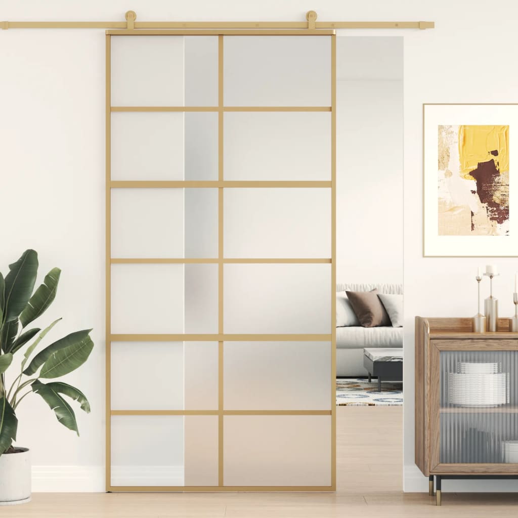 Liukuovi Kulta 102,5X205 Cm Himmeä Esg-Lasi Ja Alumiini