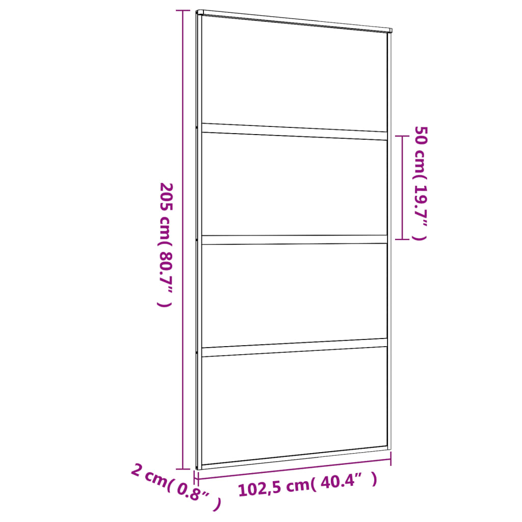 Liukuovi Kulta 102,5X205 Cm Kirkas Esg-Lasi Ja Alumiini