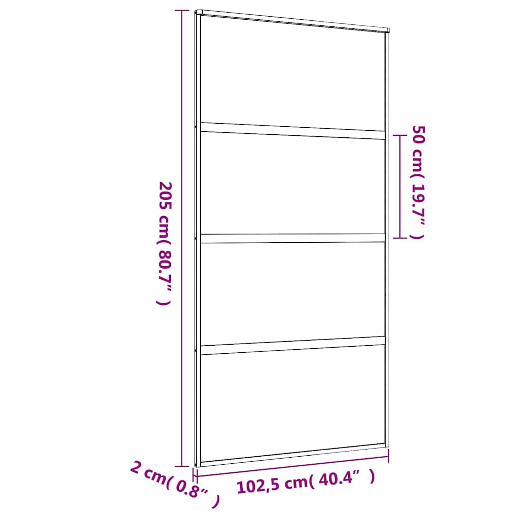 Liukuovi Kulta 102,5X205 Cm Kirkas Esg-Lasi Ja Alumiini