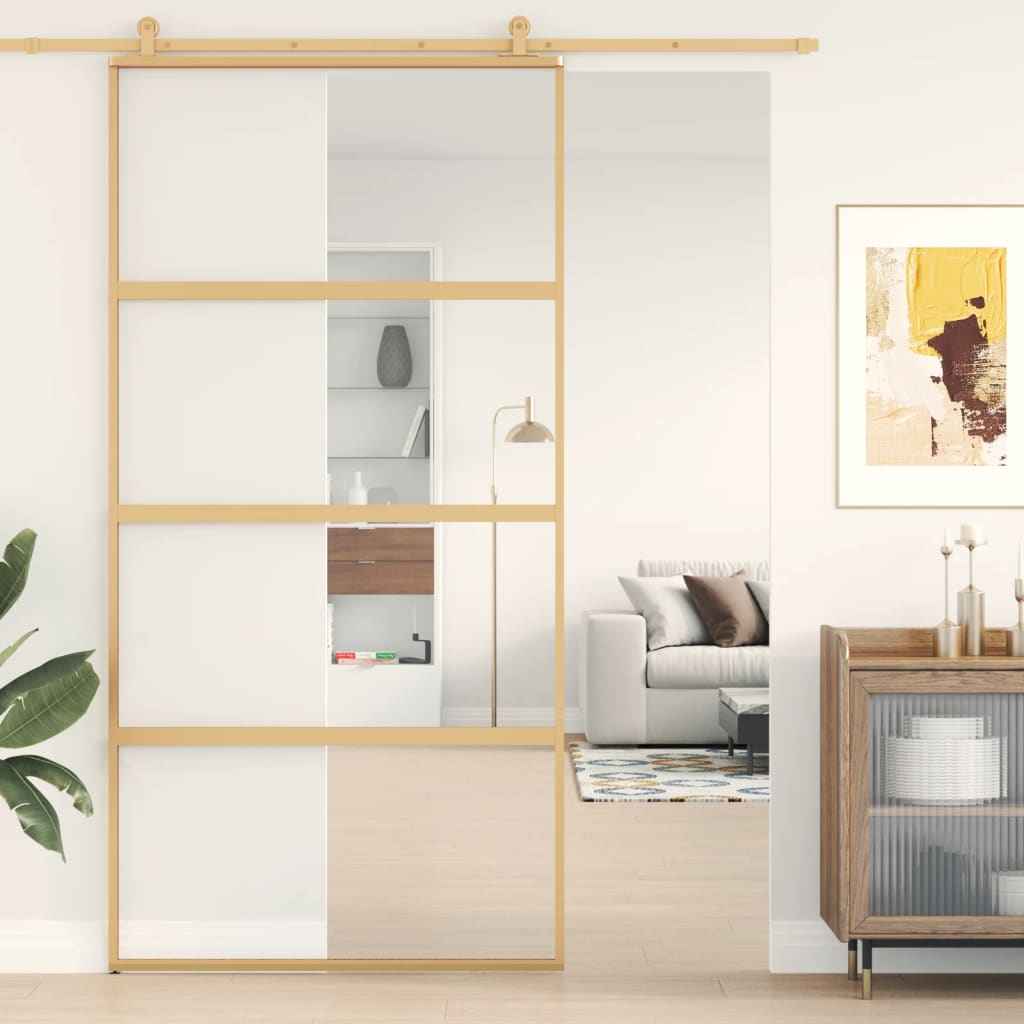 Liukuovi Kulta 102,5X205 Cm Kirkas Esg-Lasi Ja Alumiini