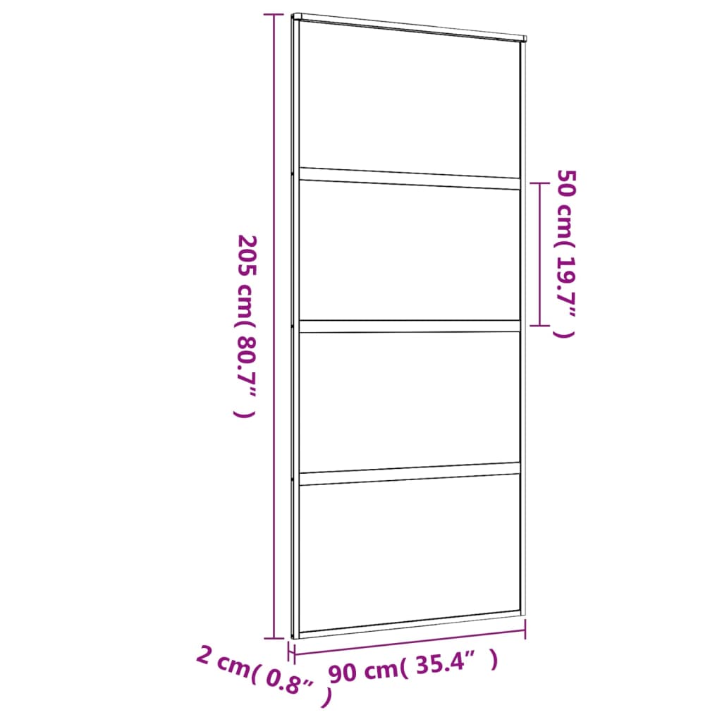 Liukuovi Kulta 90X205 Cm Himmeä Esg-Lasi Ja Alumiini