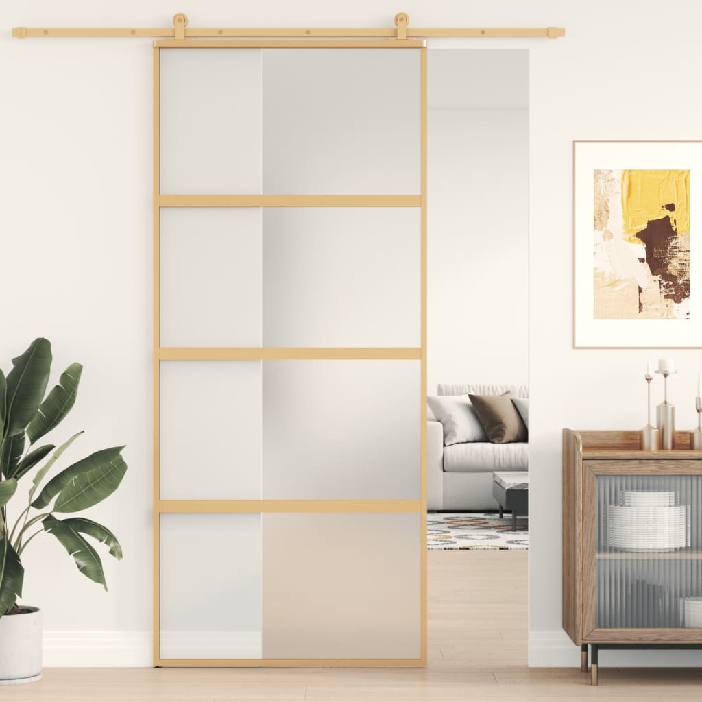 Liukuovi Kulta 90X205 Cm Himmeä Esg-Lasi Ja Alumiini