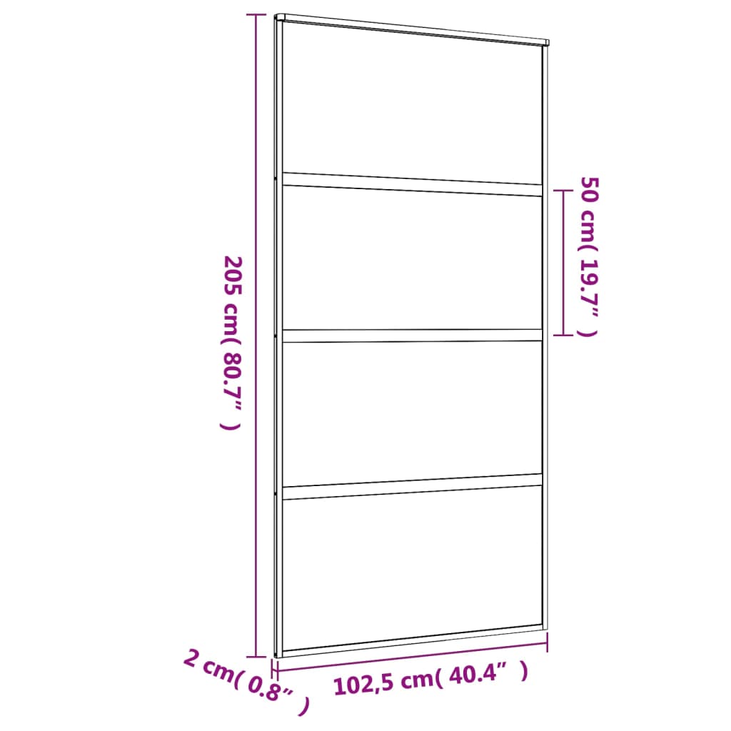 Liukuovi Kulta 102,5X205 Cm Himmeä Esg-Lasi Ja Alumiini