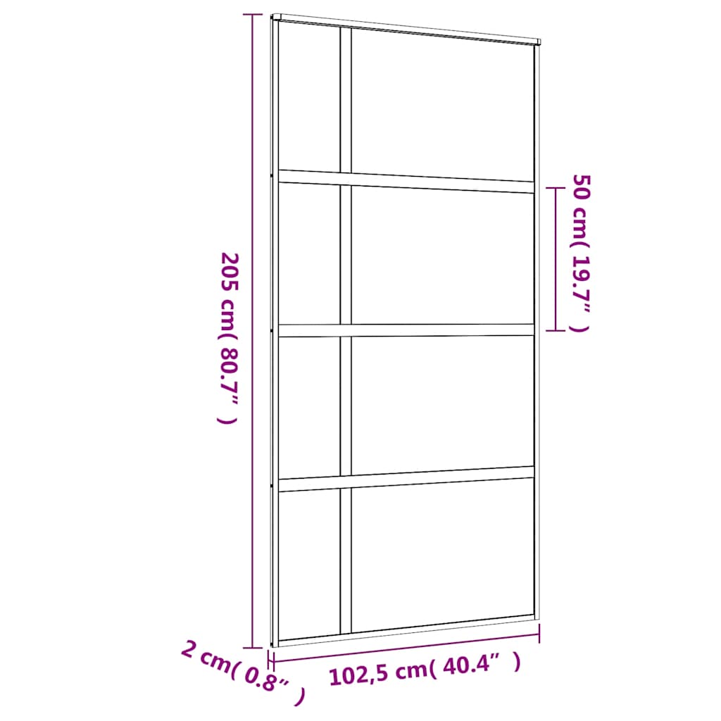 Liukuovi Kulta 102,5X205 Cm Kirkas Esg-Lasi Ja Alumiini