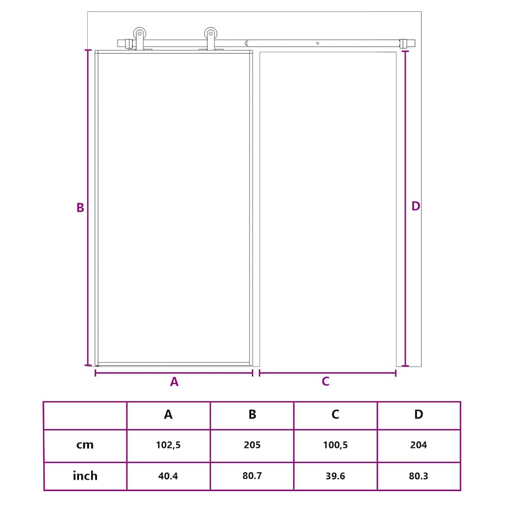 Liukuovi Kulta 102,5X205 Cm Kirkas Esg-Lasi Ja Alumiini