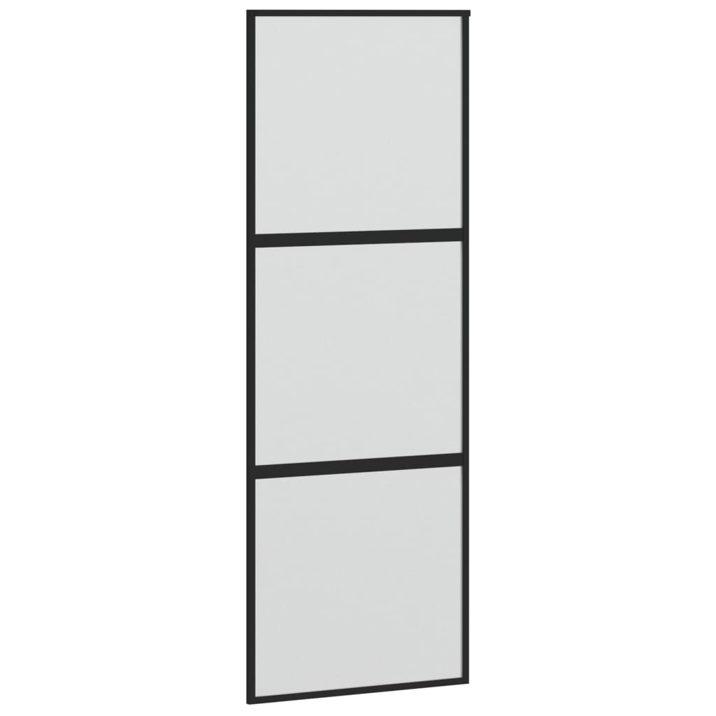 Liukuovi Musta 76X205 Cm Karkaistu Lasi Ja Alumiini