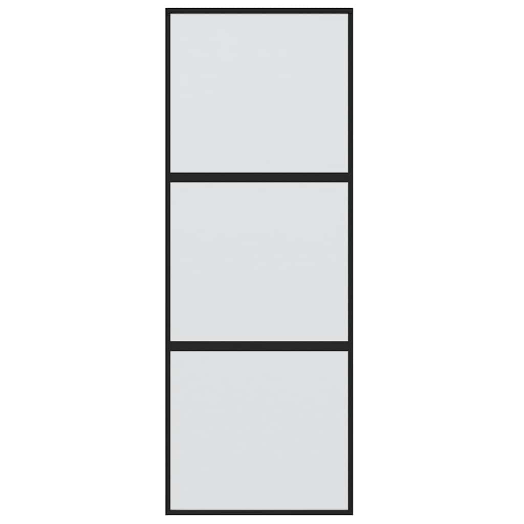 Liukuovi Musta 76X205 Cm Karkaistu Lasi Ja Alumiini