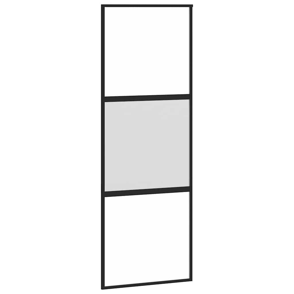 Liukuovi Musta 76X205 Cm Karkaistu Lasi Ja Alumiini
