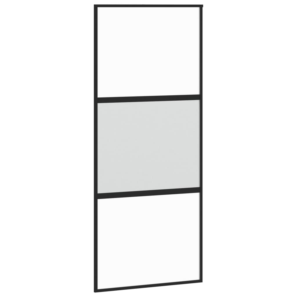 Liukuovi Musta 90X205 Cm Karkaistu Lasi Ja Alumiini
