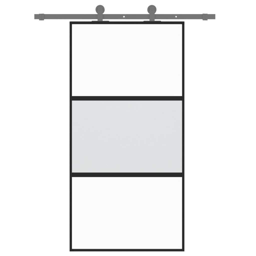 Liukuovi Musta 102,5X205 Cm Karkaistu Lasi Ja Alumiini