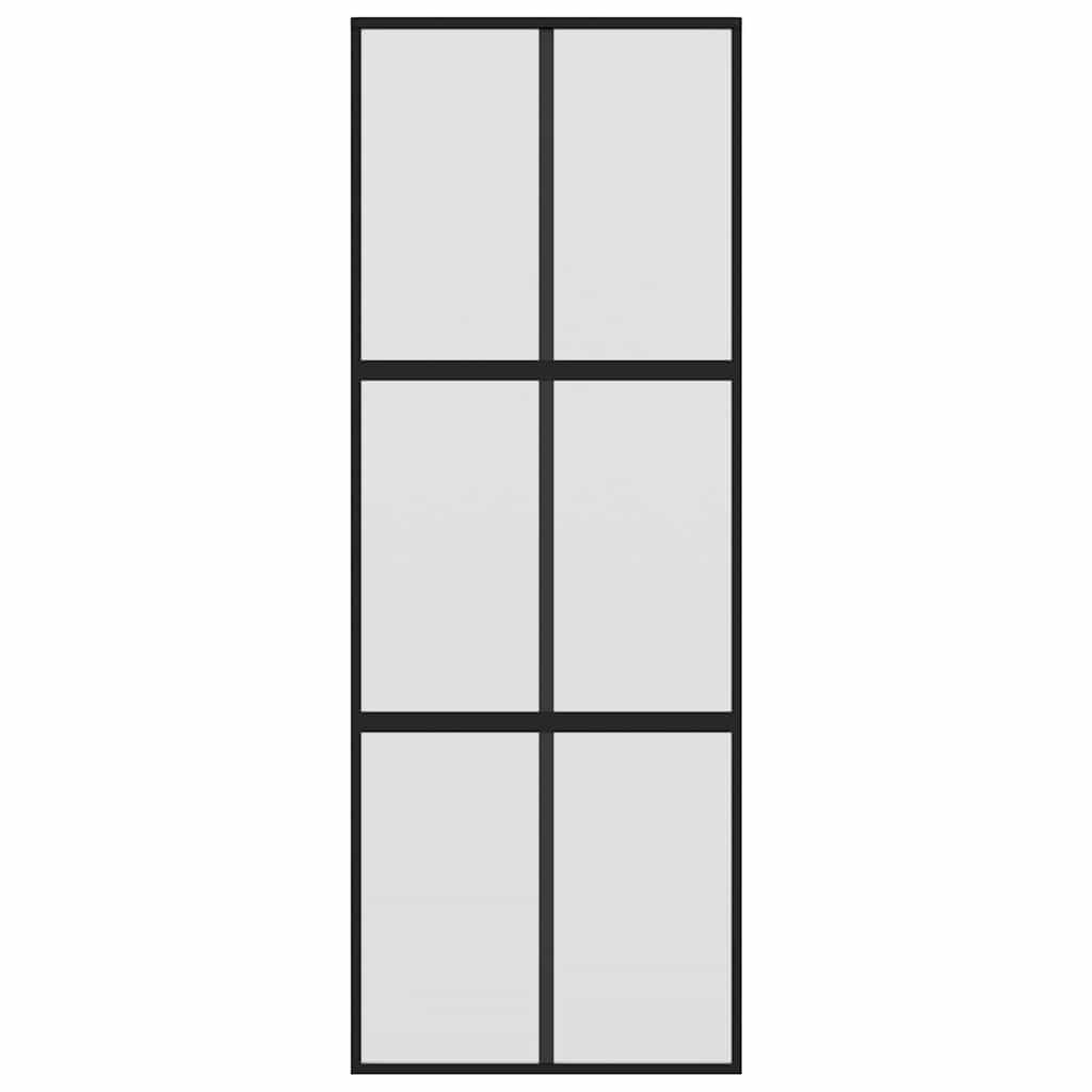 Liukuovi Musta 76X205 Cm Karkaistu Lasi Ja Alumiini