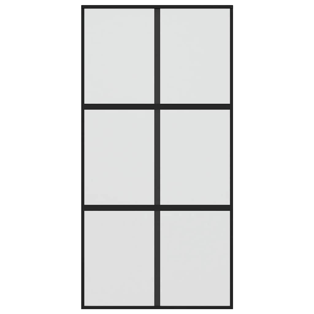 Liukuovi Musta 102,5X205 Cm Karkaistu Lasi Ja Alumiini