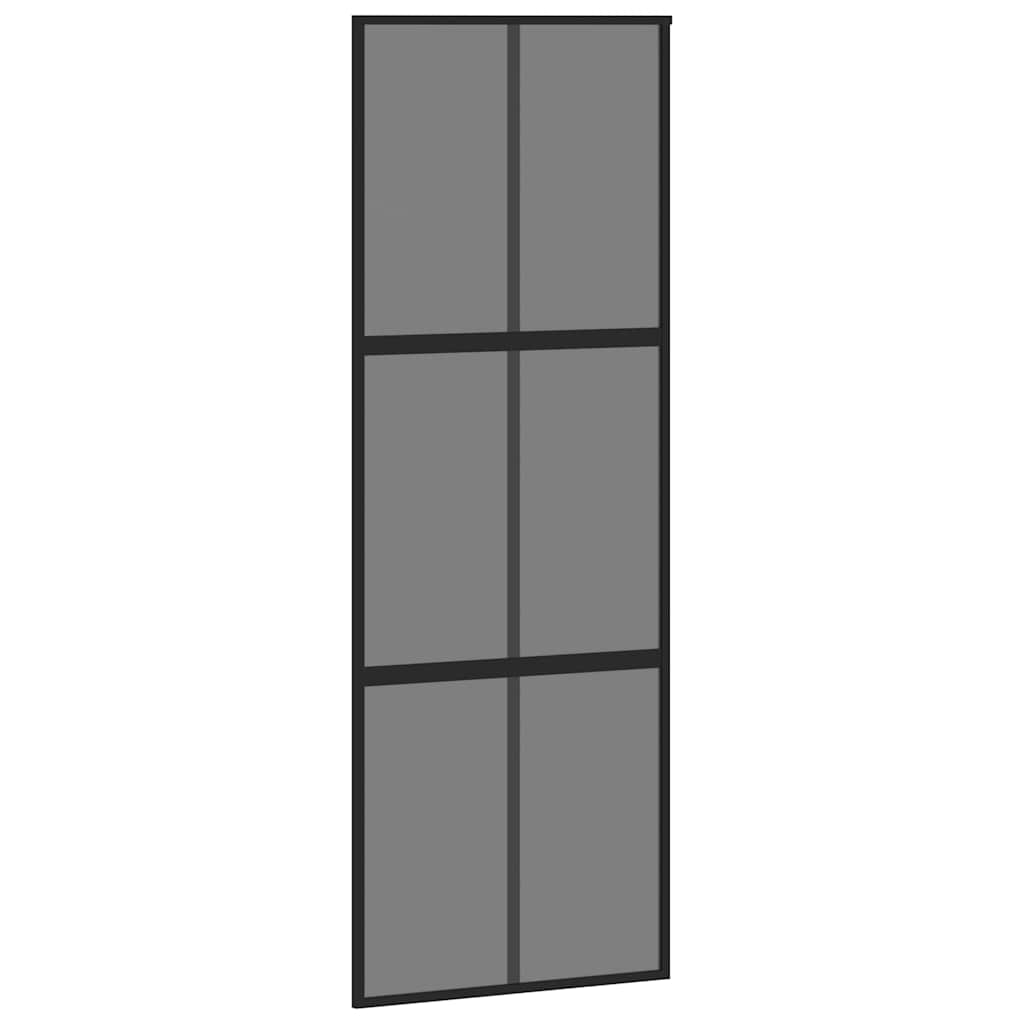 Liukuovi Musta 76X205 Cm Karkaistu Lasi Ja Alumiini