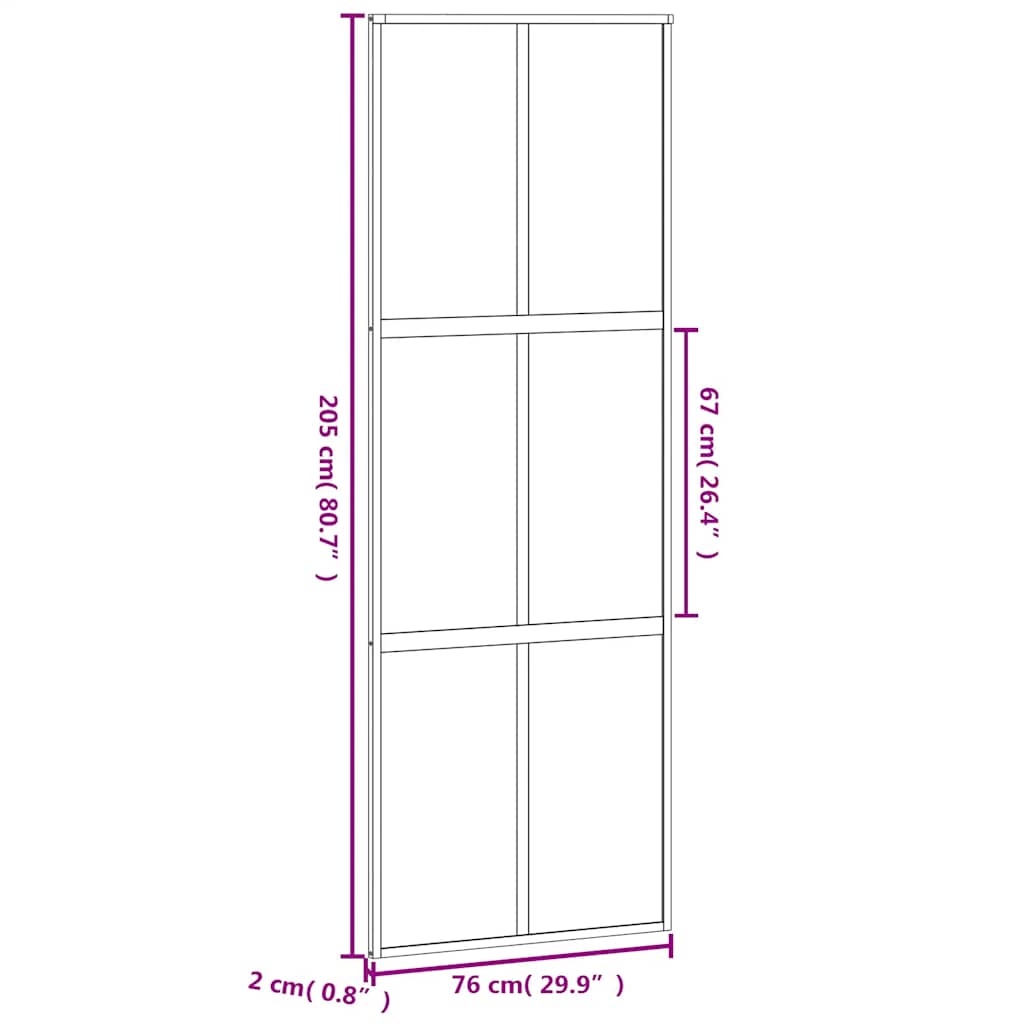 Liukuovi Musta 76X205 Cm Karkaistu Lasi Ja Alumiini