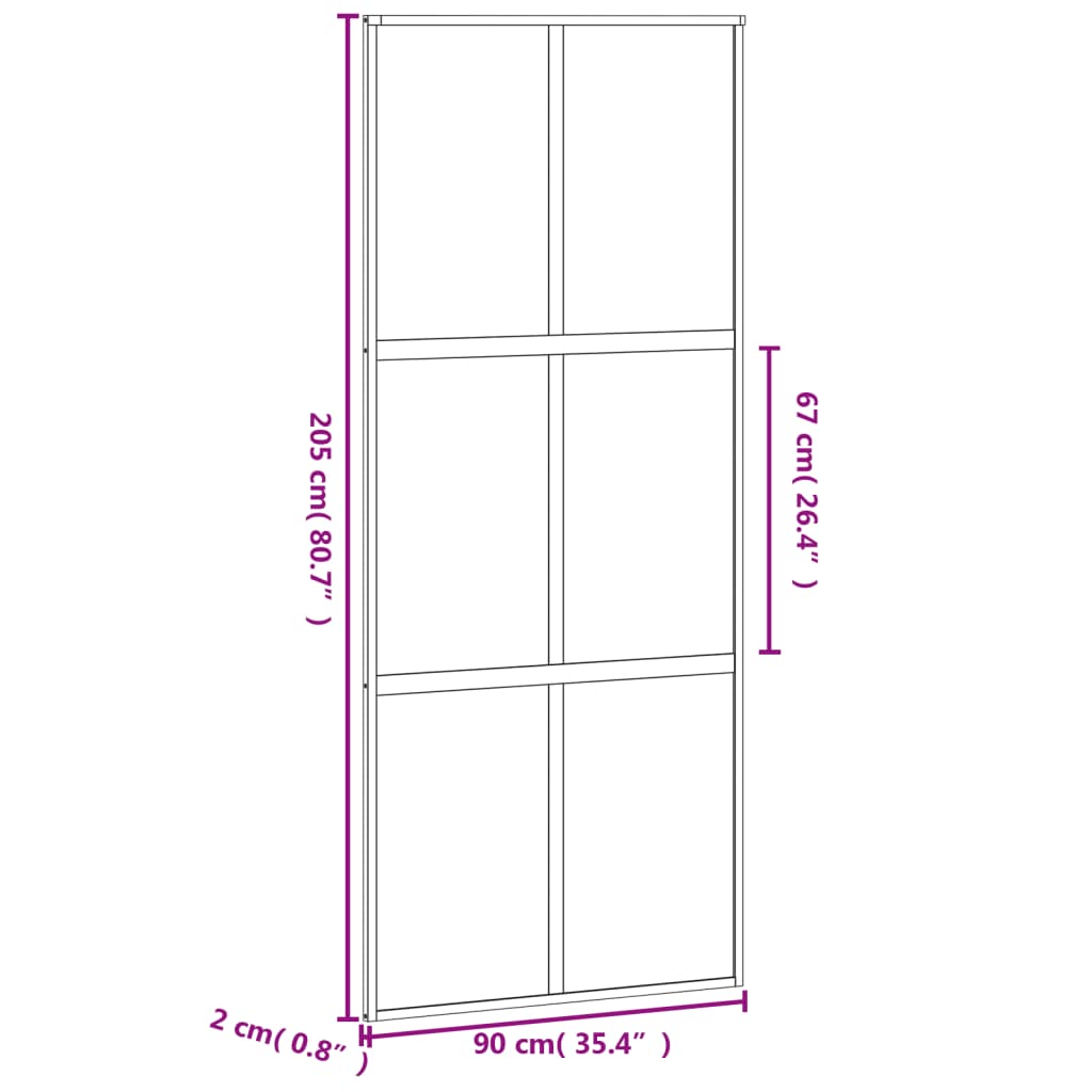 Liukuovi Musta 90X205 Cm Karkaistu Lasi Ja Alumiini