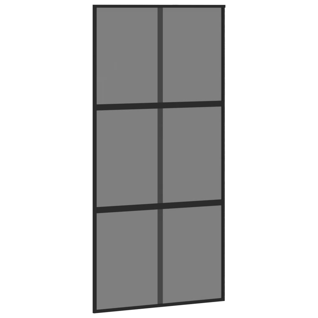 Liukuovi Musta 102,5X205 Cm Karkaistu Lasi Ja Alumiini