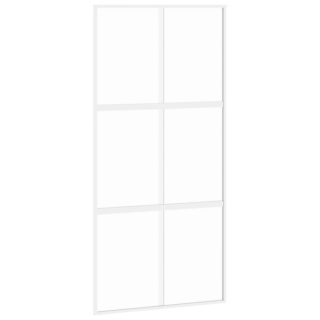 Liukuovi Valkoinen 102,5X205 Cm Karkaistu Lasi Ja Alumiini