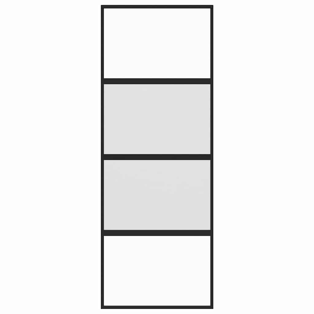 Liukuovi Musta 76X205 Cm Karkaistu Lasi Ja Alumiini