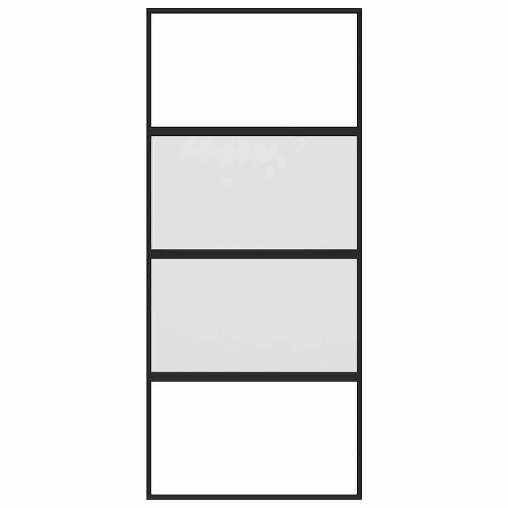 Liukuovi Musta 90X205 Cm Karkaistu Lasi Ja Alumiini