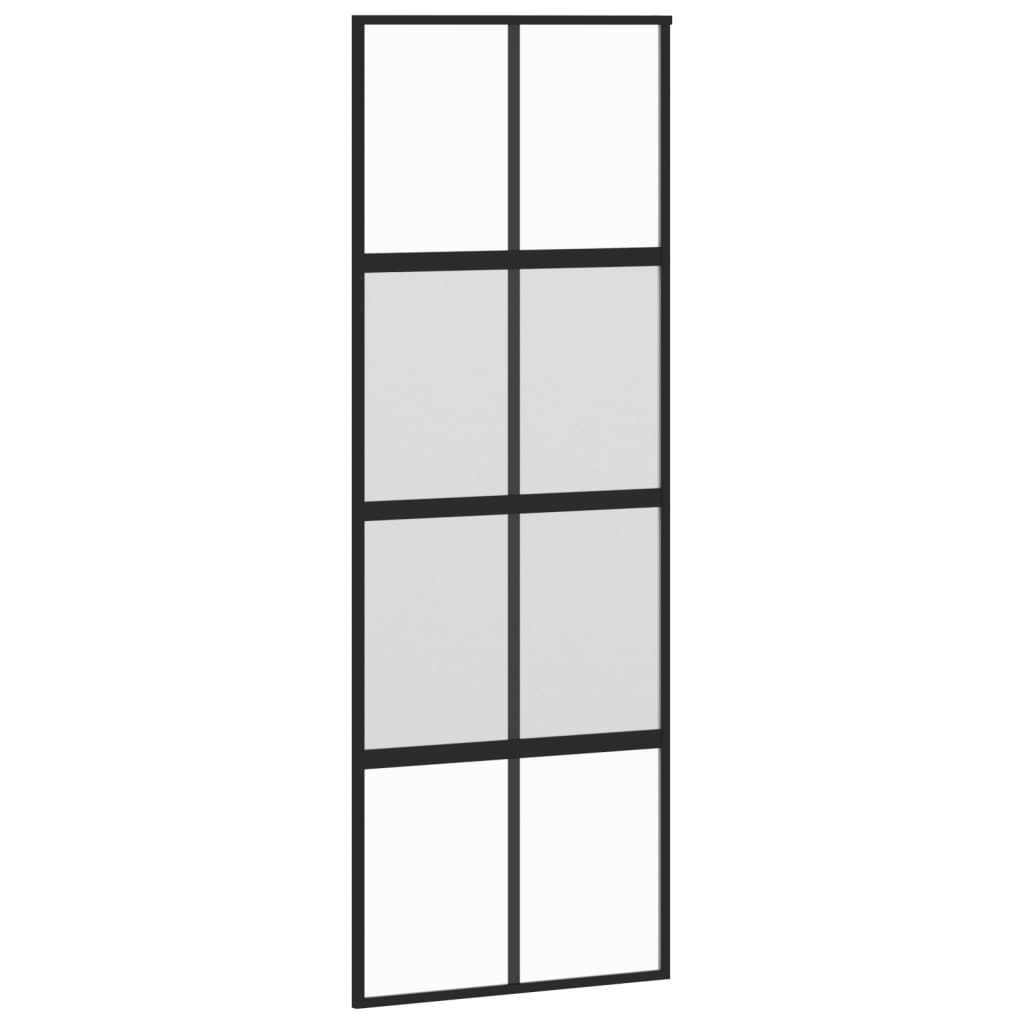 Liukuovi Musta 76X205 Cm Karkaistu Lasi Ja Alumiini