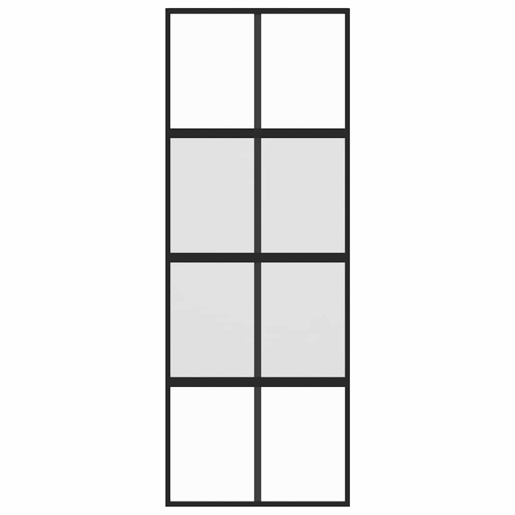 Liukuovi Musta 76X205 Cm Karkaistu Lasi Ja Alumiini