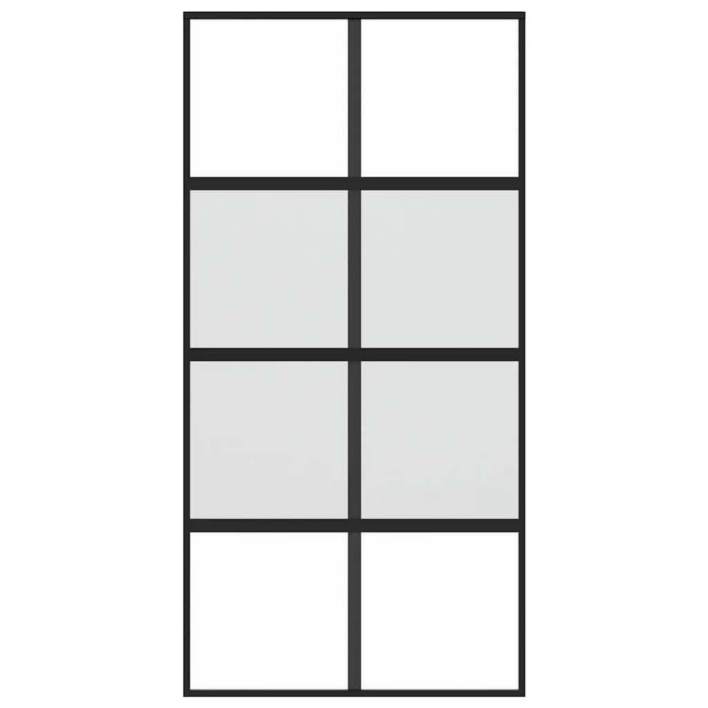 Liukuovi Musta 102,5X205 Cm Karkaistu Lasi Ja Alumiini
